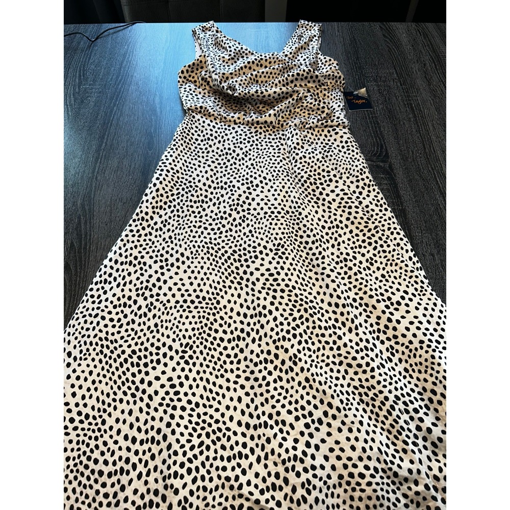 Just Taylor Womens Dress Size 2 Sleeveless Maxi Dotted Cowl Neck